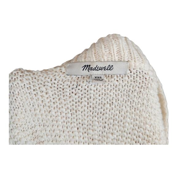 Madewell Arden V-neck Crop Pullover Sweater Ivory Neutral Preppy Women's XXS - Picture 9 of 9